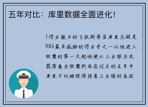 五年对比：库里数据全面进化！